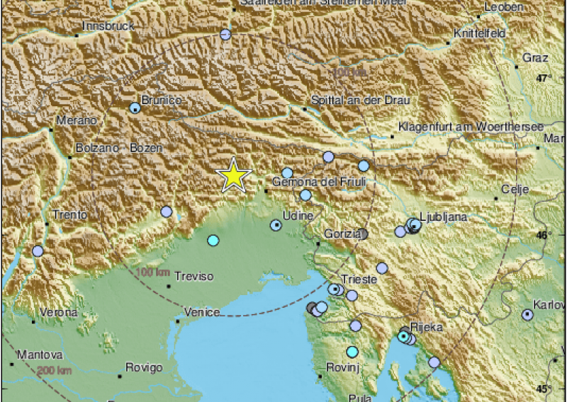 Potres od 4.5 zatresao sjever Italije, osjetio se i u Hrvatskoj