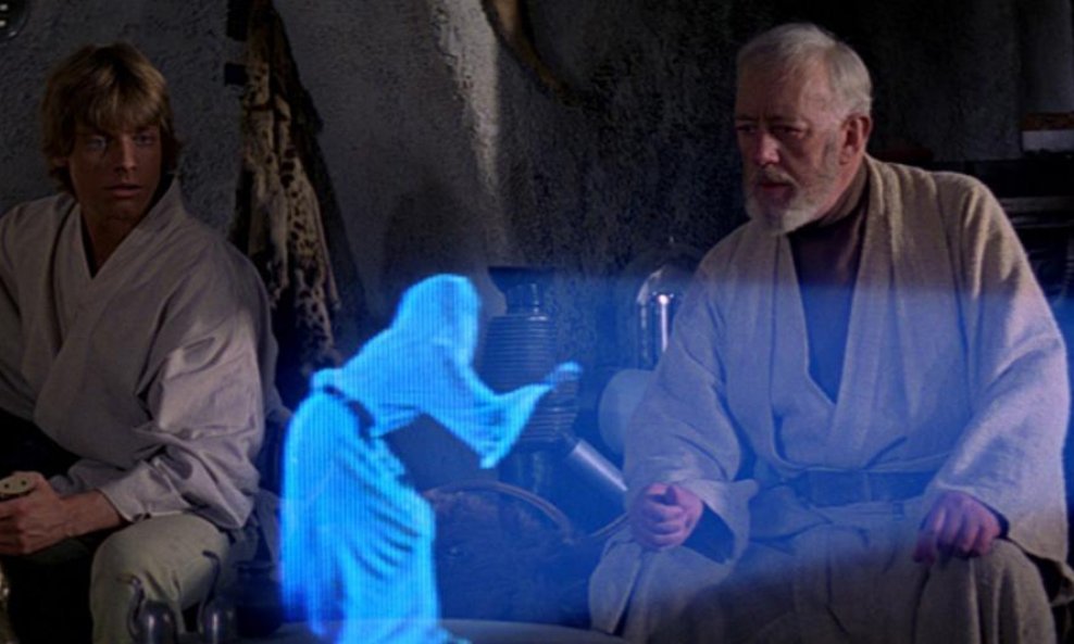Star Wars New Hope hologram princeza Leia